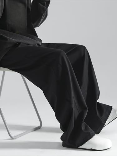 Mens Casual Pants Y2k Baggy Elastic Waist Drawstring Wide Leg Sports Track Mens Athletic Sweatpants with Pockets3