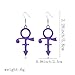 Personalized Punk Cartoon Music Note Earrings - Unique Gothic Music Symbol Rock Band Symbol Design (Purple)