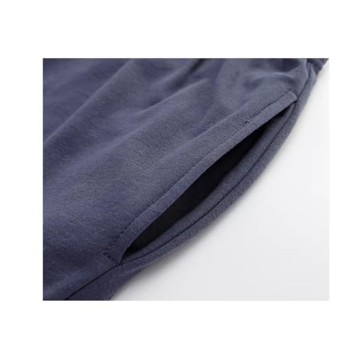 Men's Navy Blues Pajamas Set L-4XL Fall/Winter Soft Cotton Casual Home Suit4