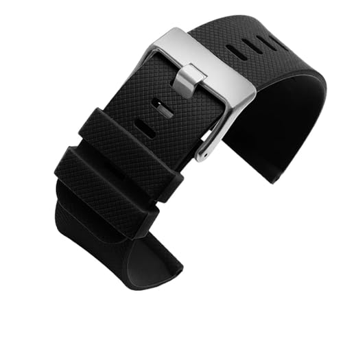 BHMIRUI Compatible con Suunto 7 D5 9 TRAVERSE Series Alpha Watch Correa de silicona de caucho de 24 mm Correa de reloj deportiva resistente al agua Pulsera for hombre con herramientas(B-Black silver)