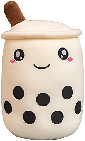Plush Pillow Stuffed Toy Soft Lifelike Bubble Pearl Milk Tea Hugging Pillow, 24/35/50/70cm Cartoon Figure Suffed Toy with Smiling Face Cartoon Figure Soft Pillow for Home Car Ornaments Gift Toys