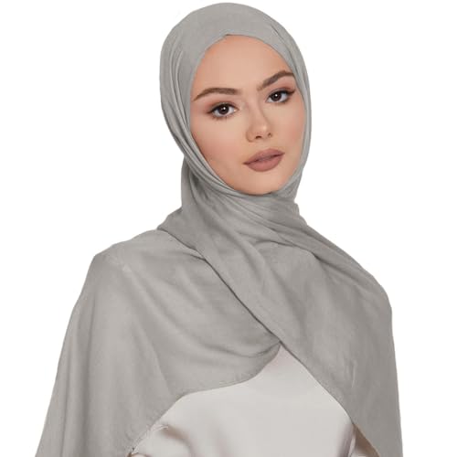 Yeieeo Women's Hijab Lightweight Breathable Solid Color Soft Cotton Hijab for Women Muslim Fashion Scarves2