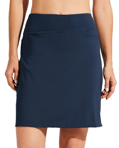 Jupe Courte Femme Tranquility Taille XL - Motif Feuilles Bleues Et Blanches - Coupe Athlétique élastiquée