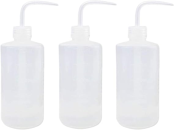 Bottle,Plant Flower Watering Squeeze Bottle,3 Pack Safety Wash Bottle With Narrow Mouth,500ml Plastic Economy Natural Squeeze Condiment Water Bottle Caps For Plant