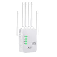 5G Repetiteur WiFi Puissant sans Fil 1200mbps Amplificateur de Signal WiFi Bi-Bande,4 antennes,2 Rj45 Ports LAN,Répéteur à Distance Puissant pour la Maison et Le Bureau Couverture jusqu'à 9800 m³