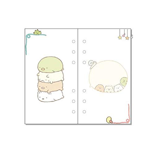 40 Pages A5 / A6 Sheets 6 Holes Colored Notebook Refill Paper for 6 Ring Binder Planner and Notebook Organizer