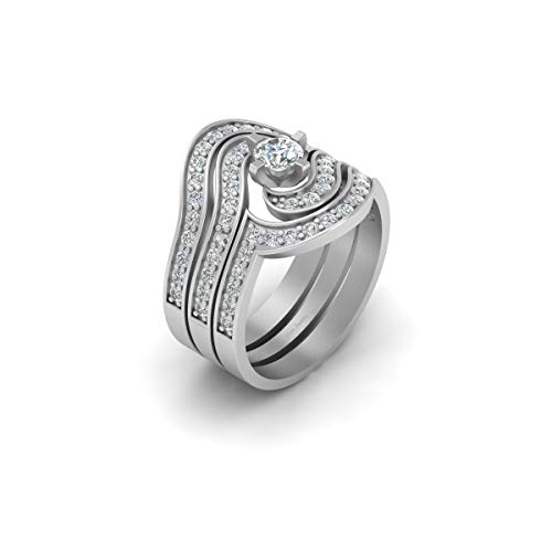 Bague argent sterling diamant blanc rond femme DFJ bijou luxe discret