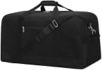 Large Gym Duffle Bag for Men - 25 inch Duffel Bag with Hard Bottom for Travel/Sport - Black