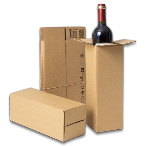 IPEA Boîtes en Carton Longues pour Bouteille de Vin et Expéditions – 30 x 10 x 10 cm – Fabriqué en Italie – 5 pièces – Boîte à Tube E-commerce, Cadeaux, Événements, Fêtes – Boîte Emballage