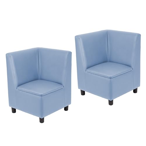 Image of FDP Kid Comfort Collective Modular Corner Armless Armless Chairs, 2-Pack - Powder Blue