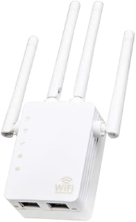 High-Tech Place - Repetidor WiFi de extensión de alcance (5 G/2.4 G, 1200 Mbps, 2 puertos Ethernet, enchufe americano), color blanco