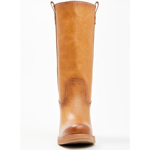 Mid Calf Banana Boots for Women Chunky Block Heel Knee High Boots Pull on Round Toe Riding Boots Dressy Fall Winter Boots3