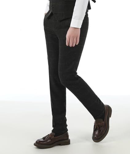 Men's Tweed Suit Pants Plaid Thick Vintage Wool Trousers for Wedding Groomsmen2