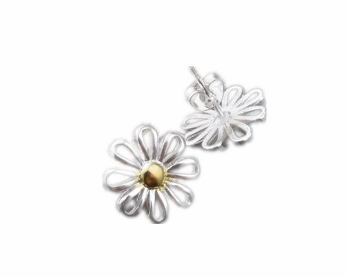 skyllc Delicada Chrysanthemum en Forma de Pendientes Plateados Hermosos Pendientes de Plata para Las Mujeres y Las niñas