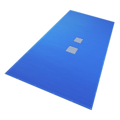 VOUNOT® Lona para Piscina Rectangular 10 x 5 m, Cubierta Protectora PE de 160 g/m² con Red Central de Drenaje, Funda de Piscinas Anti UV con Ojales Cada 100 cm, Azul Gris