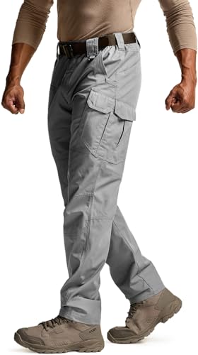 CQR Men's Tactical Pants, Water Resistant Ripstop Cargo Pants, Lightweight EDC Work Hiking Pants, Outdoor Apparel, Raider Mag Pocket Stone, 30W x 30L