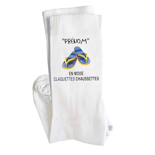 Planetee - Chaussettes Personnalisable Claquette Taille 41-45 | Cadeau Original pour Hommes Anniversaire Noël Humour