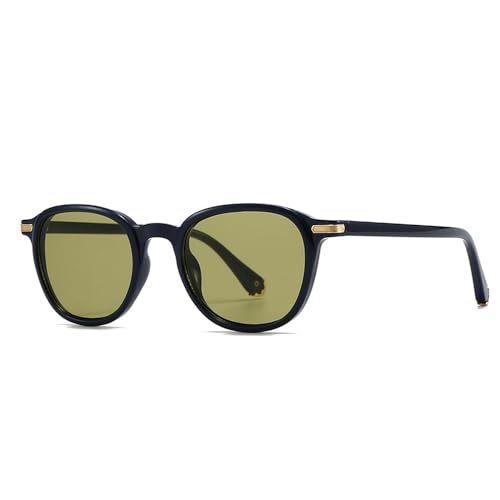 Lunettes de soleil rondes design rétro en acétate écaille de tortue pour femme élégante