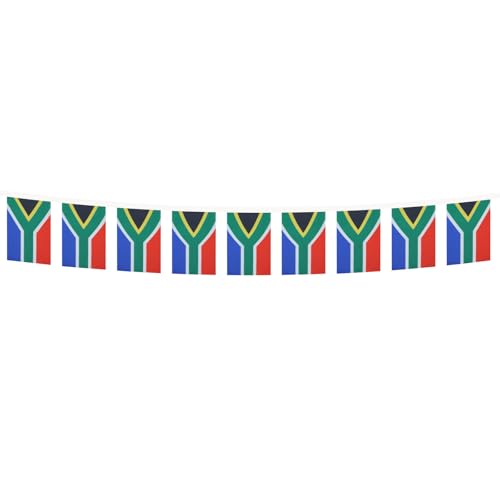 Image of AZ FLAG South Africa 6 meters BUNTING Flag 20 flags 9'' x 6'' - South African STRING flags 15 x 21 cm