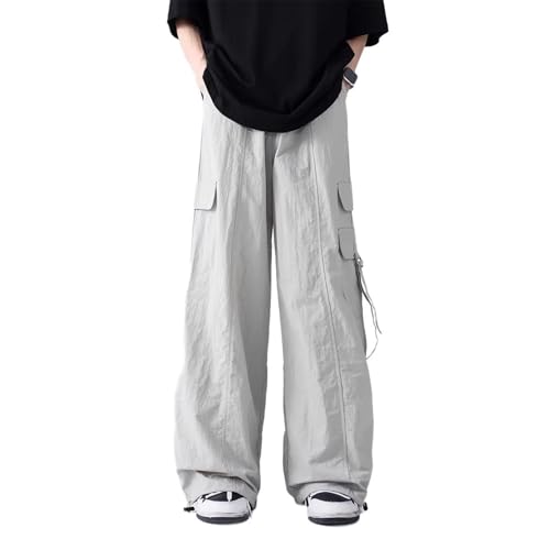 Men's Pants Workwear Lightweight Loose Fit Retro Couple Style Summer Casual Long Pants for Men