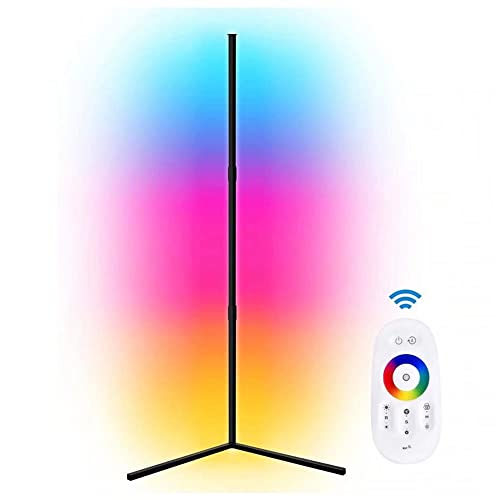 JUNWANG LED RGB Stehlampe Wohnzimmer mit Fernbedienung, Lampe Wohnzimmer Stehlampe, Mehrfarbig Farbwechsel Moderne Stehleuchten, Dimmbare Stehlampe, Umgebungslicht Stehleuchten Cover