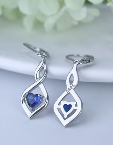 Infinity Birthstone Dangle Leverback Earrings 925 Sterling Silver Birthday Mothers Day Anniversary Christmas Earrings Jewelry for Women3