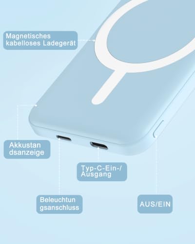 Podoru Powerbank für Magnetische, 5000mAh Wireless Power Bank für iPhone – Ansicht 6