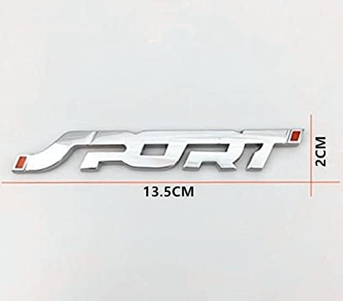 Image of 2 pcs Zinc Alloy Materials 3D Sport Premium Car Side Fender Rear Trunk Emblem Badge Decals Sticker for All Car Models (Silver)