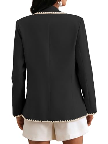 Mina Self Casual Blazer for Women 2025 Fall Black Lightweight Business Casual Work Professional Office Trendy Cute Dressy Fashion Womens Jacket Women's Blazers & Suit Jackets QY046 Black M4