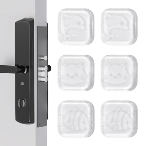 6 Piezas Topes de Puertas, Transparentes Para Puerta Autoadhesivo 40×6mm, Topes Transparentes Autoadhesivos para Puertas, Protectores de Pared de Silicona para Pared, Muebles, Baños (Cuadrada)