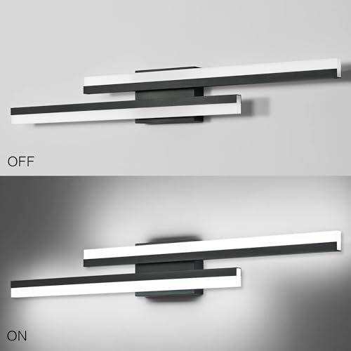 Image of PRESDE 32 Inch LED Vanity Light Black Bathroom Light Fixtures Over Mirror Modern Bath Lighting Bar 5CCT