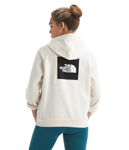 The North Face Women's Evolution Box NSE Hoodie - Adventure Ready Hood with Adjustable Drawcord, Kangaroo Hand Pocket, White Dune, Medium