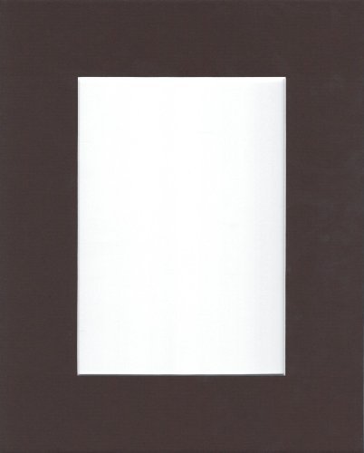 10 8x10 Dark Chocolate Brown Picture Mats Mattes Matting with White Core, for 5x7 Pictures