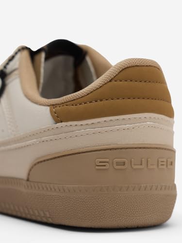 Image of The Souled Store Kanso: Beige Men and Boys Lace Up Low Top Sneakers