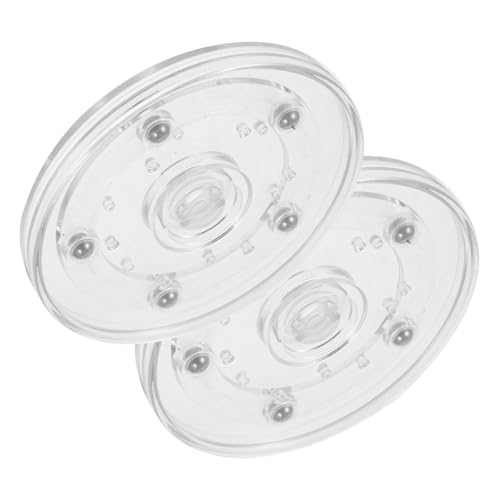ULTECHNOVO 2 Piezas Tocadiscos de acrílico condimentar Girar Pantalla giratoria Doblar Universal Placa giratoria de rodamiento Plato Giratorio de Botella de condimento Metal