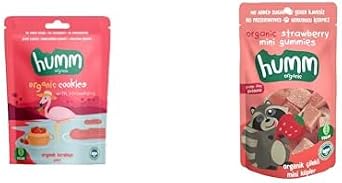 Organik Vegan  ilekli Kurabiye &  ilekli Mini K p At t rmal k Paketi - 4 adet 2  e it