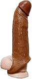 Big 9 inches Soft Realistic Sleeve Extender Sheath for Men Male Enhancement Extension Sleeve Massage G568 (Brown 9 INCH)