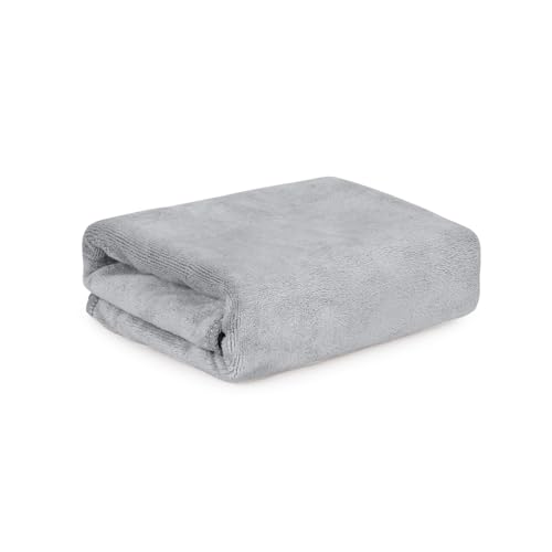 Image of HOUSSE Premium Microfiber Bath Towel - Extra Large 75x150cm Quick Dry Towels for Women Men & Kids | Super Soft Plush 550 GSM | Ultra Absorbent for Home Swimming Sports & Travel (Natural Grey)