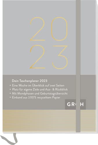 Preisvergleich Produktbild Taschenplaner 2023 (Streifen): Terminplaner a6 mit Wochenansicht, Ferienterminen, Jahresübersichten 2023 / 2024 und Mondphasen