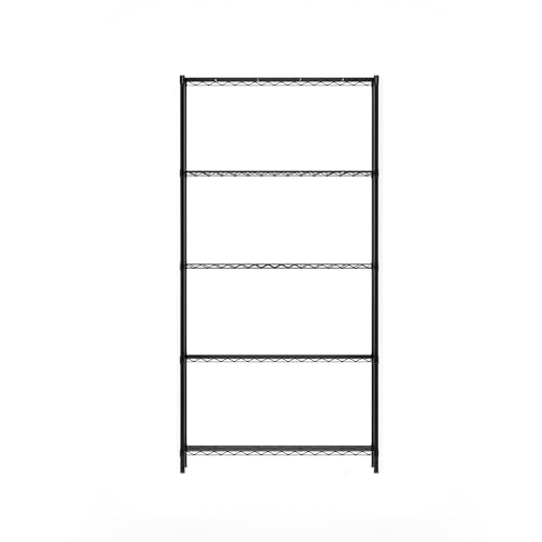 Furinno Wayar Metal Storage Shelf Rack, 5 Tiers, 36-Inch, Black - image 5