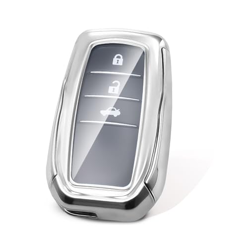 Coque en TPU pour clé Toyota Land Cruiser, Venza et RAV4 Prime - Protection argent 2 à 5 boutons