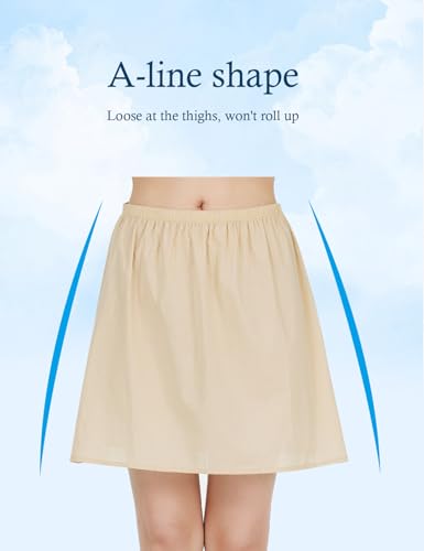 Image of BEAUTELICATE Womens Half Slip 100% Cotton Vintage Underskirt in 3 Lengths