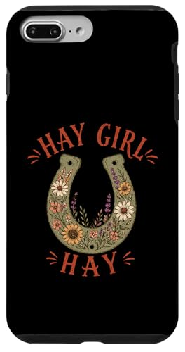 Hay Girl Hay Horseshoe Floral Naturecore Horse Western Farm �X�}�z�P�[�X iPhone 7 Plus/8 Plus �p