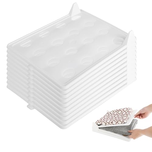 Kievano Organizador Camisetas Armario – Set de 10 Organizadores Apilables de Plástico Blanco (32×26×5cm) – Organizador de Cajones para Ropa, T-Shirts, Camisas, Pantalones, Suéteres y Toallas Kievano Organizador Camisetas Armario – Set de 10 Organizadores Apilables de Plástico Blanco (32×26×5cm) – Organizador de Cajones para Ropa, T-Shirts, Camisas, Pantalones, Suéteres y Toallas