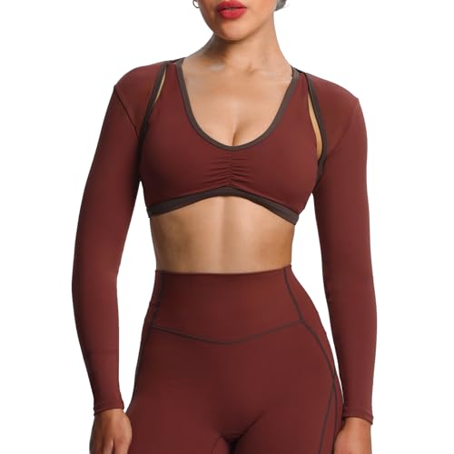Image of Aoxjox Women's Lexi Lined Bolero Shrug | workout long sleeve,waist-defining cropped fit,open front cardigan,buttery soft fabric,layering,yoga,gym,daily wear