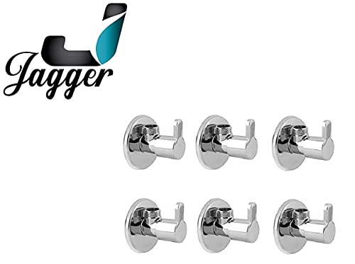 Image of Jagger Mark Brass Disk Angle Cocke for Bathroom Angle Valve, Angle Wall for Bathroom Angle Cocke for wash Basin Brass Angle Valve for wash Basin with Free Flange and Teflon Tape Set of (6)