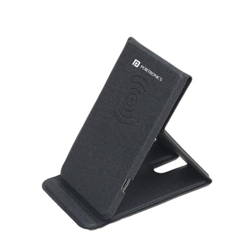Portronics Freedom Fold 15W Foldable Wireless Charger with Premium PU Leather, 1 Mtr Type C Charging Cable Compatible with iPhone 8 & Above and Other...