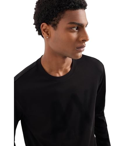 Armani Exchange Aix Men's Long Sleeve Tee with Logo, Black3