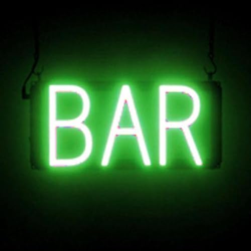 Image of SpellBrite LED Neon BAR Sign for Business - Green, 13 inch x 6 inch | Ultra-Bright Click-Together Signage for Bars & Restaurants, with Visibility from 500 ft - 8 Animations, 6 Brightness Levels