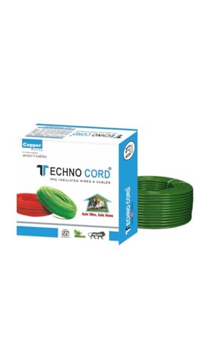Image of TechnoCord pvc Insulated Wire 90 Meter Copper Wire (GREEN, 0.75 SQ MM)